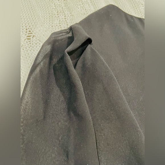 Monsoon Black Embroidered Above Knee Dress Sheer Sleeves Size 10 - Picture 10 of 13